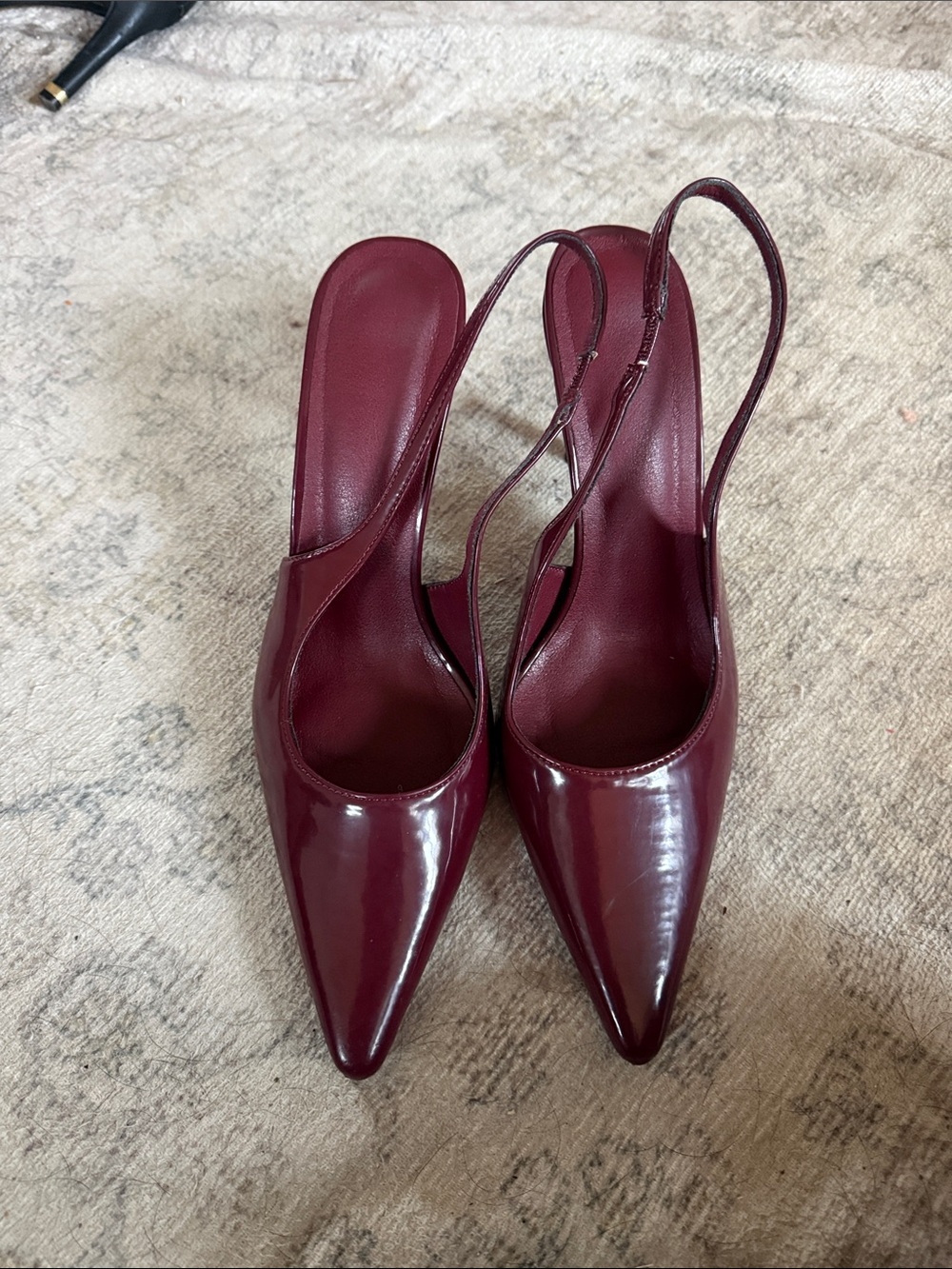 Women’s Burgundy Pointed-Toe Slingback Heels